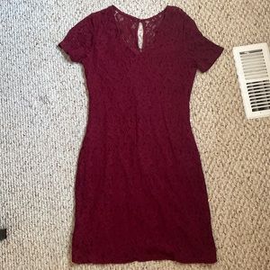 Burgundy Lace Dress
